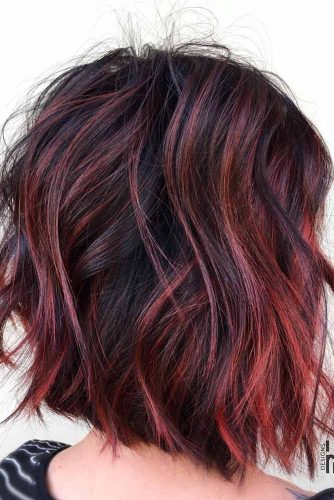 short hairstyles with red streaks