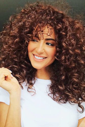 Layered Spiral Perm With Soft Fringe #spiralperm #curlyhair #longhair #bangs