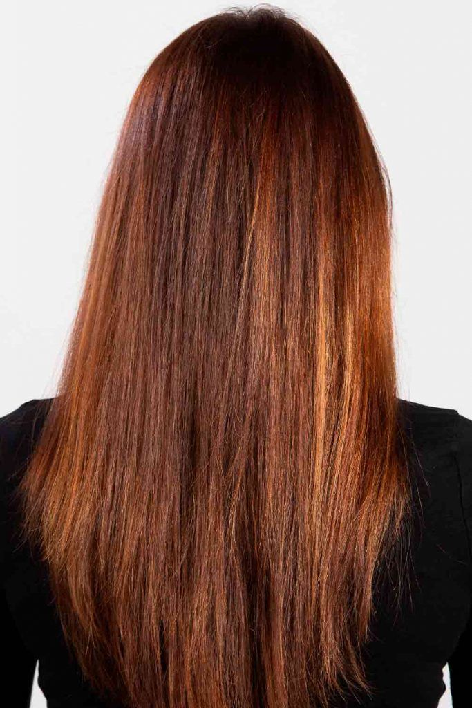 natural red hair with brown lowlights