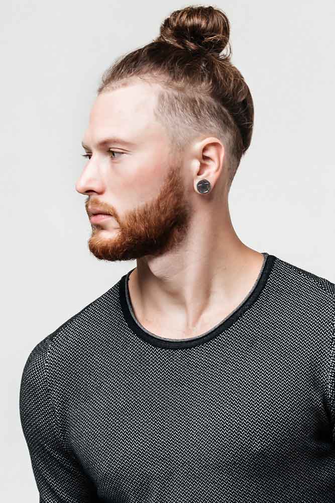 man bun undercut curly