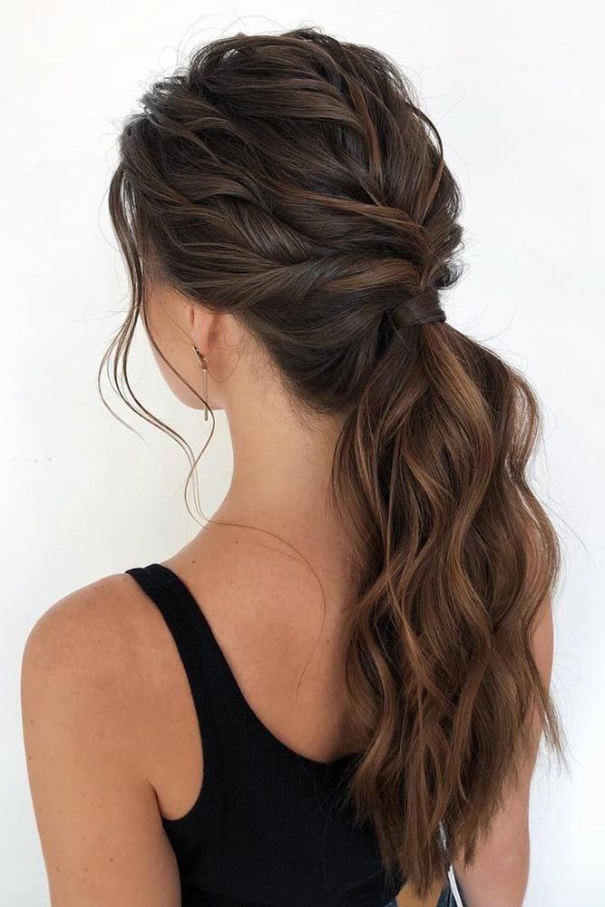 Elegant Twisted Ponytail Hairstyle #wavyhair #hairtypes