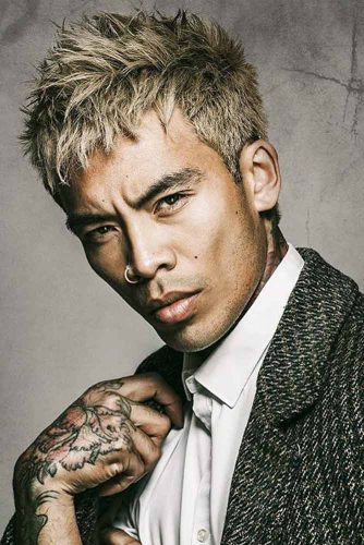 Spiky Blonde Hair #spikyhair #blondehair #asianhairstyles