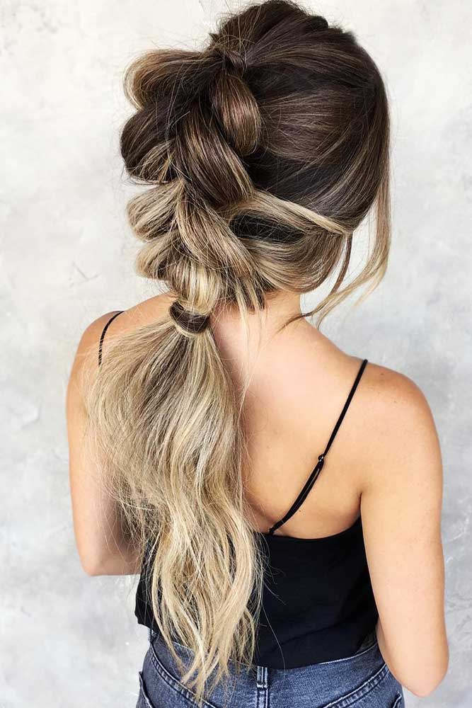 bubble braid ponytail