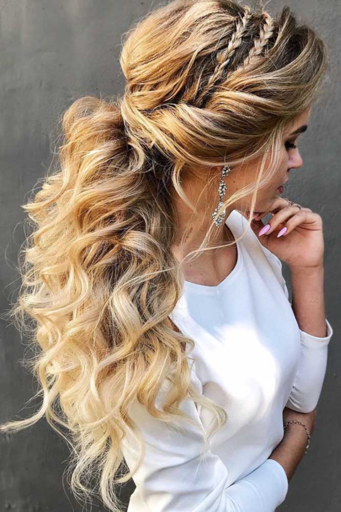 Low Pony With Double Headband Braids #ponytail #braids