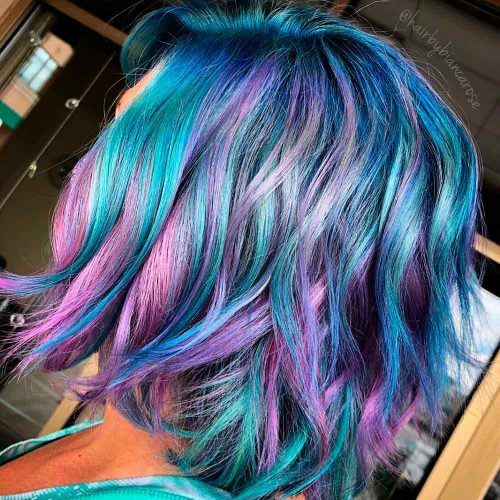 Purple With Teal Strands