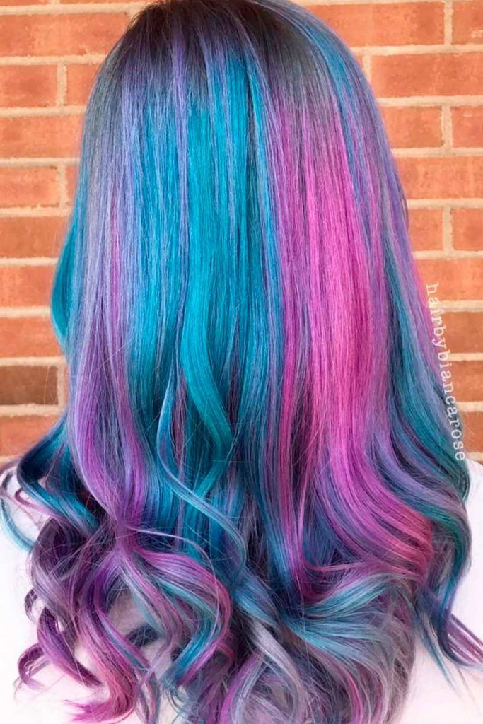 Purple, Fuchsia & Teal Triple Ombre