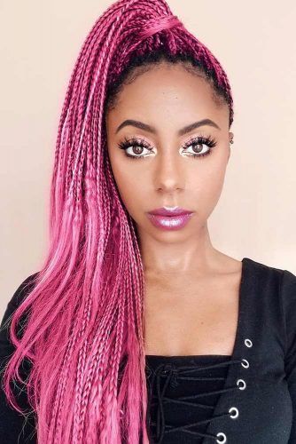 Braided Pony With Loose Ends #braids #naturalhair #ponytail