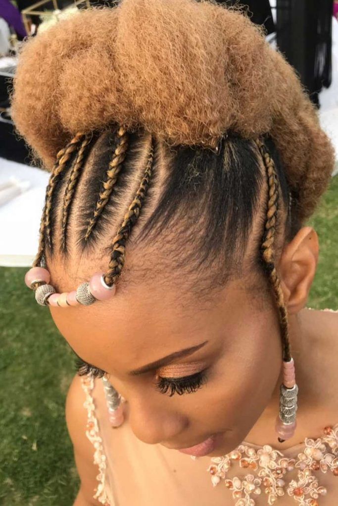 Curly Updo Style #braids #fulanibraids