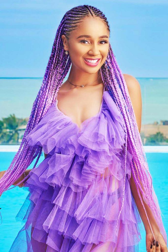 Extra Long Purple Fulani Braids #braids #fulanibraids