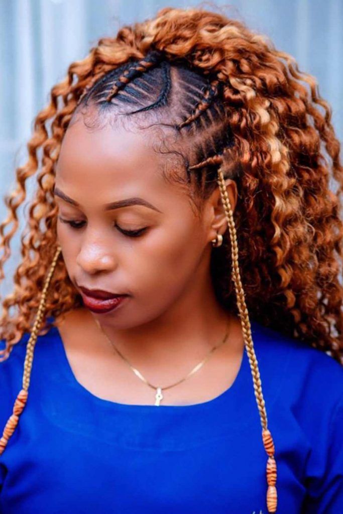 Long Curls With Fulani Braids #braids #fulanibraids