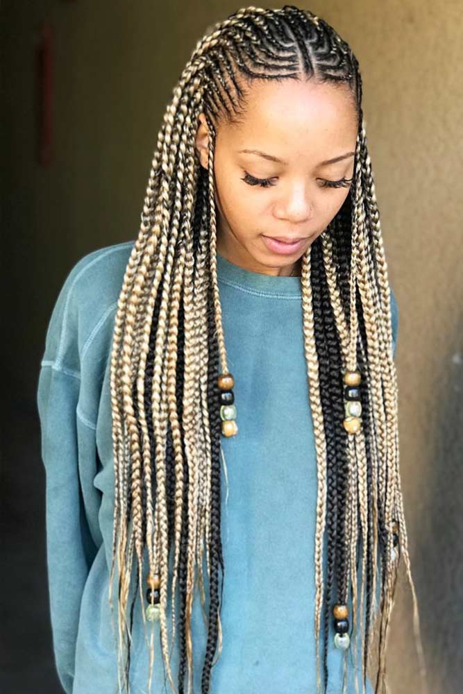 Fulani Tribal Braids With Beads 30 Half Knotless Hairstyles In 2022 ...