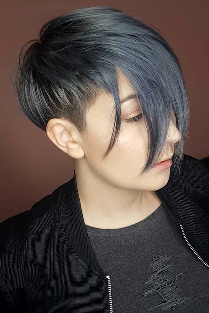 Undercut Pixie With Long Bang #undercutpixie #pixiehaircut #undercut #haircuts