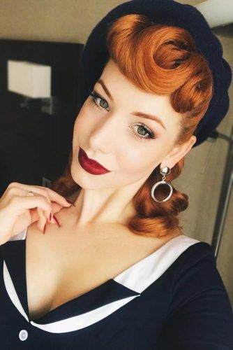 red hair victory roll