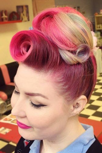 Victory Roll With Bun #updo #bun #victoryroll