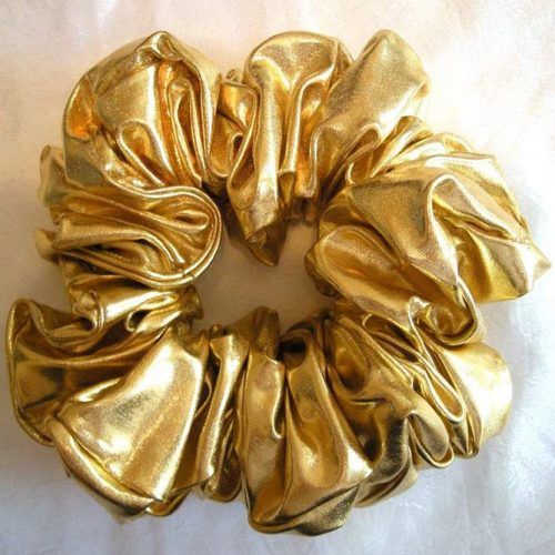 Gold Metallic Hair Scrunchy #scrunchies