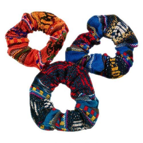 Multicolored Manta Cotton Hair Scrunchies #scrunchies