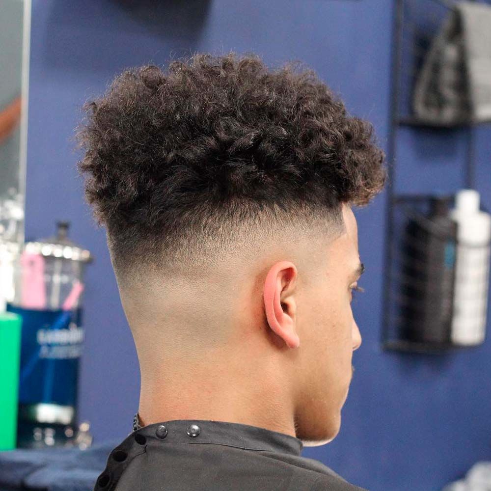 Curly High Top + Mid Fade