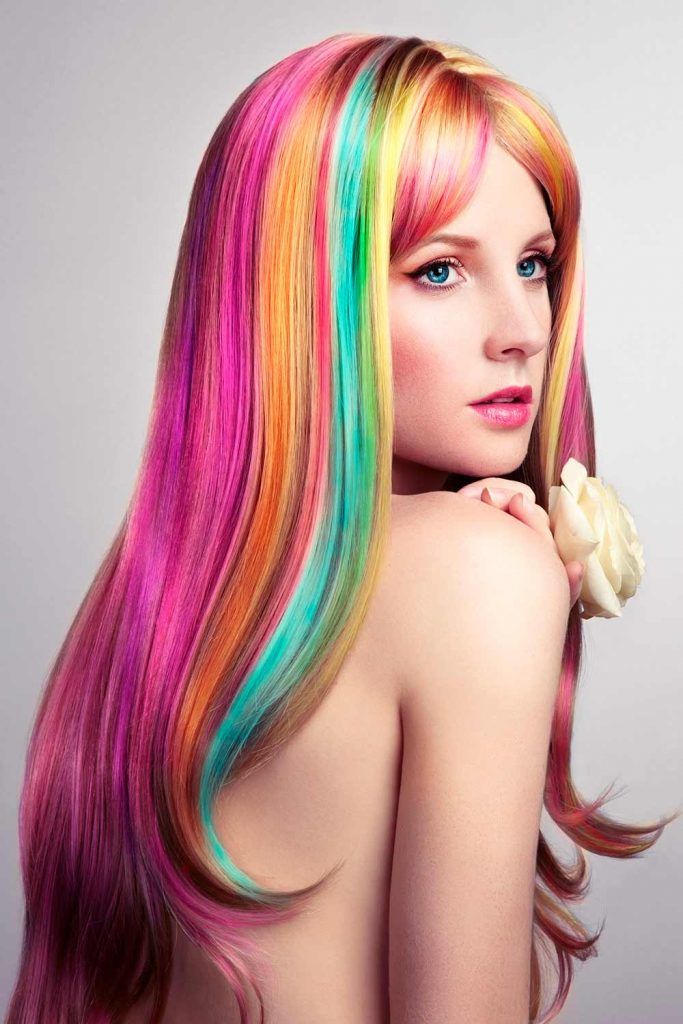 Bright Rainbow Holographic Hair