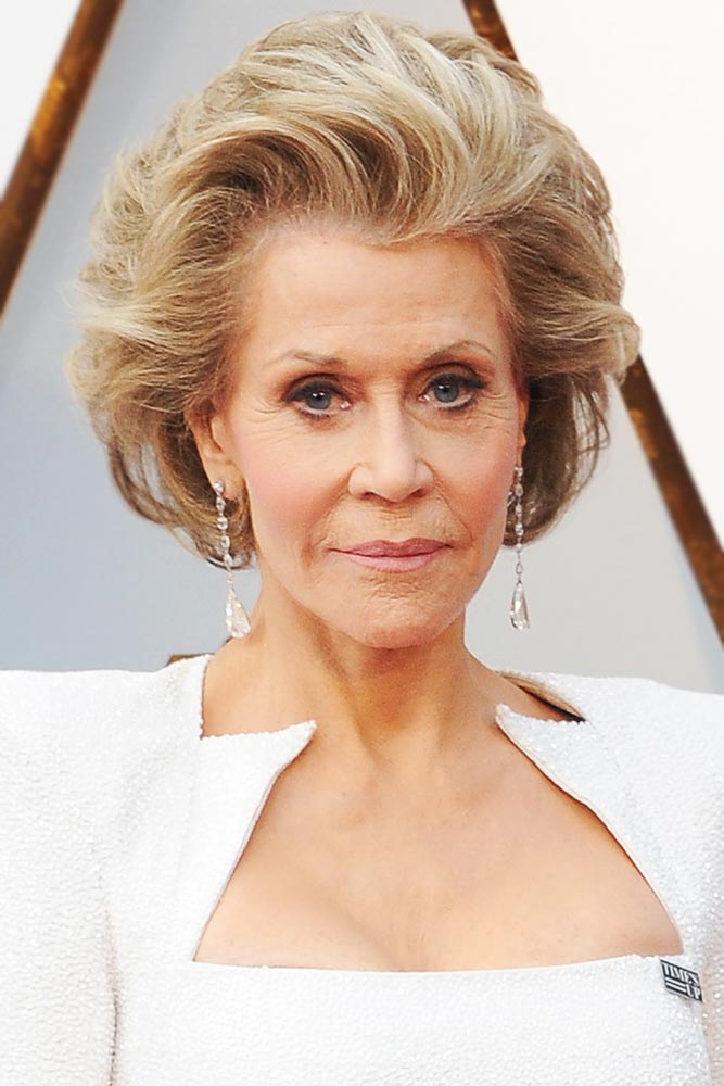 Jane Fonda Hair Swept Back Styling Bob 