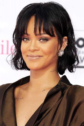 rihanna hairstyles with bangs