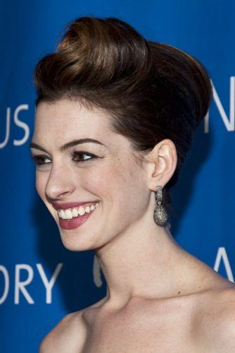 anne hathaway updo