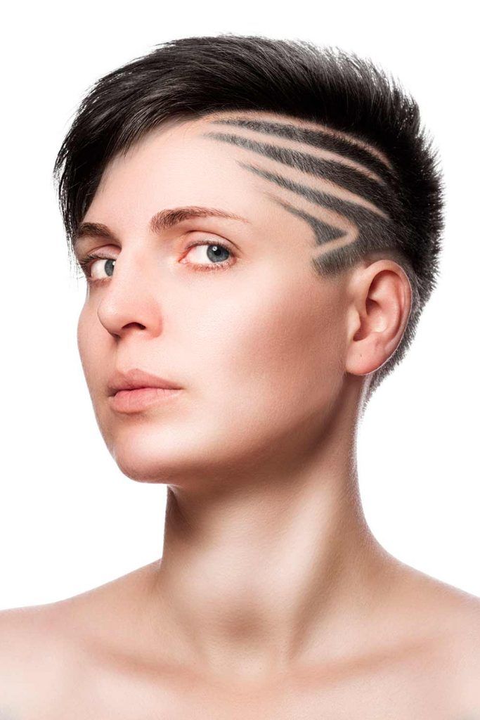 Black Pixie With Hair Tattoo
