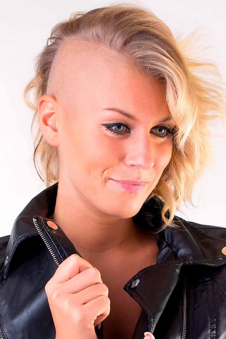 Cute And Rebellious Half Shaved Head Hairstyles 