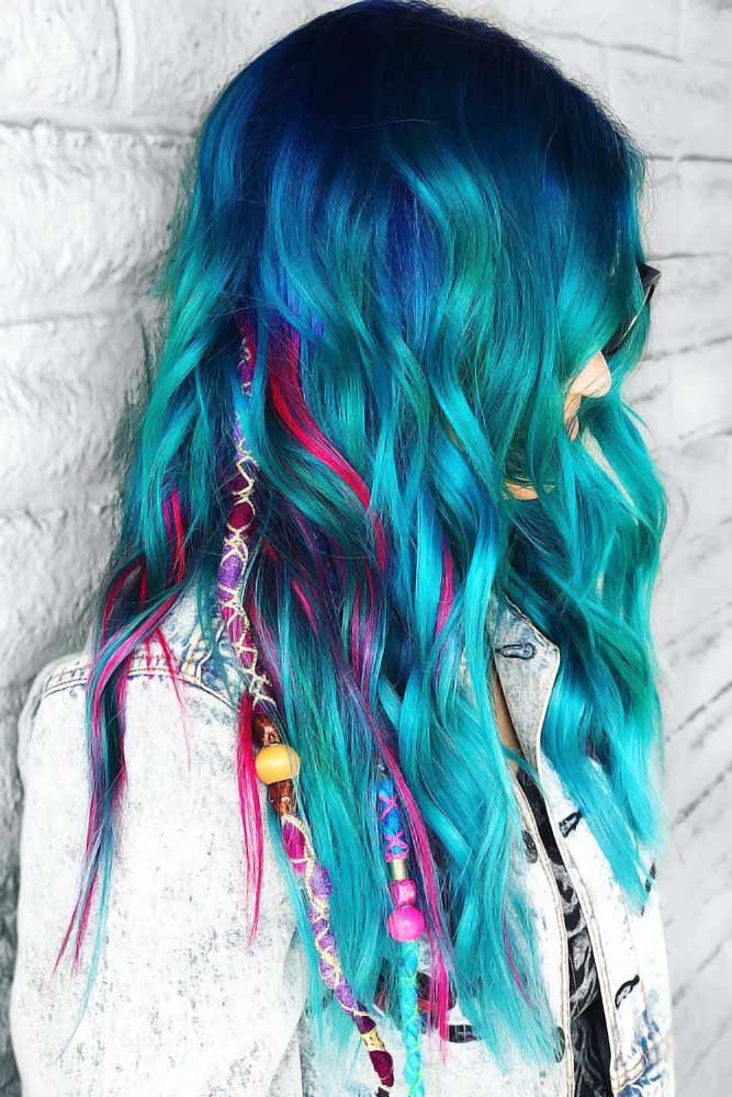 blue peekaboo hair