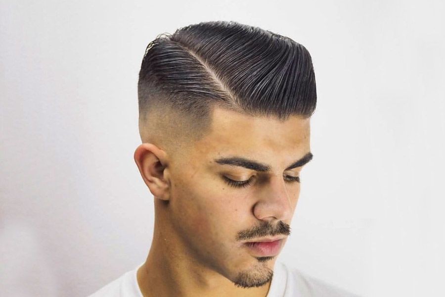 mens undercut side part fade