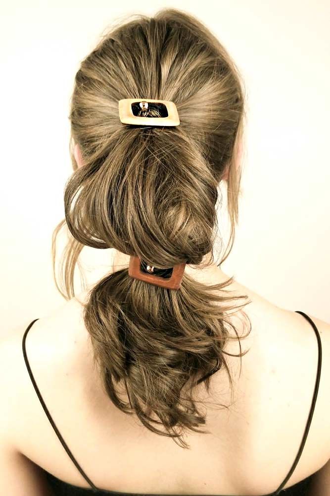 Hair Clips With Long Wavy Ponytail