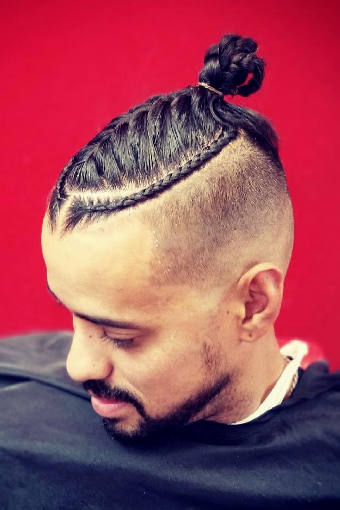 Samurai Man Bun With Braid #samuraihair #menhairstyles