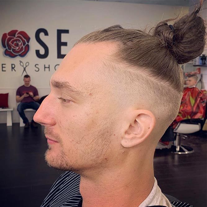 Man Bun With Skin Fade #samuraihair #menhairstyles