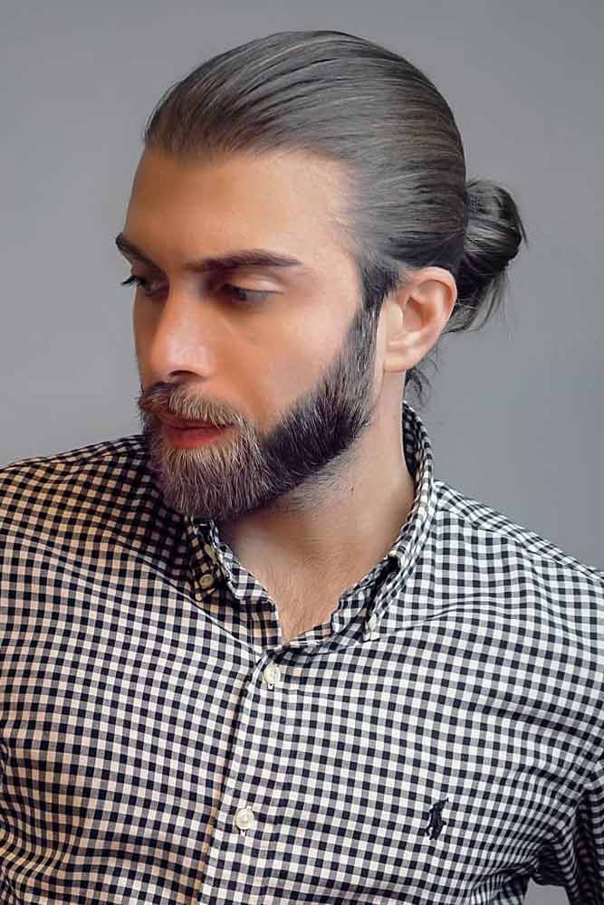 Man Bun With Beard Style #samuraihair #menhairstyles