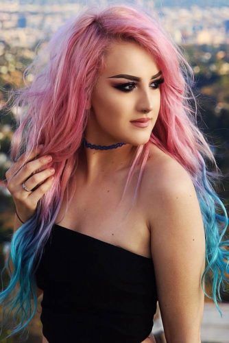 blue pink scene hair