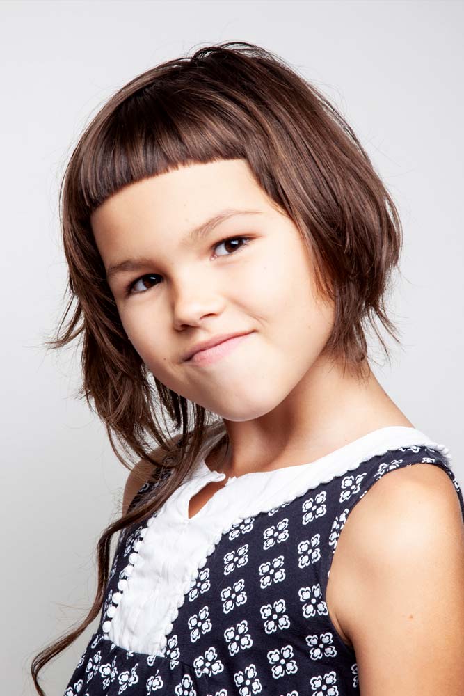 Edgy Little Girl Haircuts Asymmetrical Angled Bob #littlegirlhaircuts #haircuts