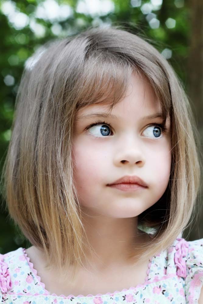 Medium Bob With Bangs #littlegirlhaircuts #haircuts