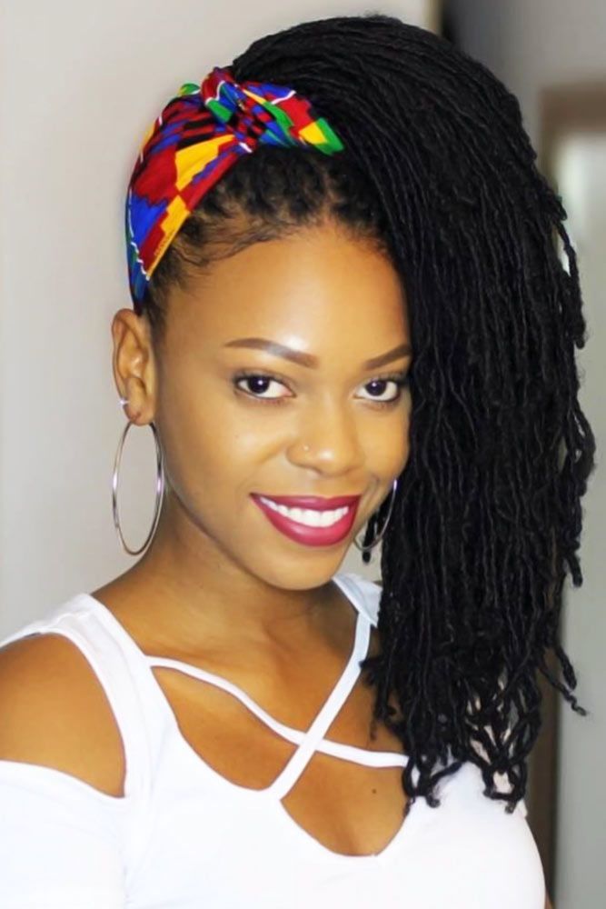 Updo Style With Headband #sisterlocks #braids