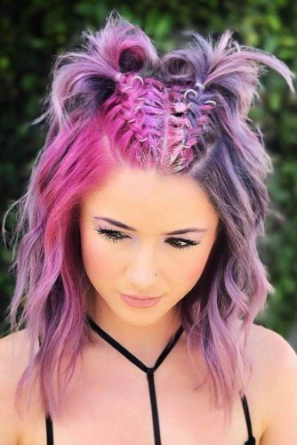 Cotton Candy Pastels Half And Half Hair #halfandhalfhair #splithair