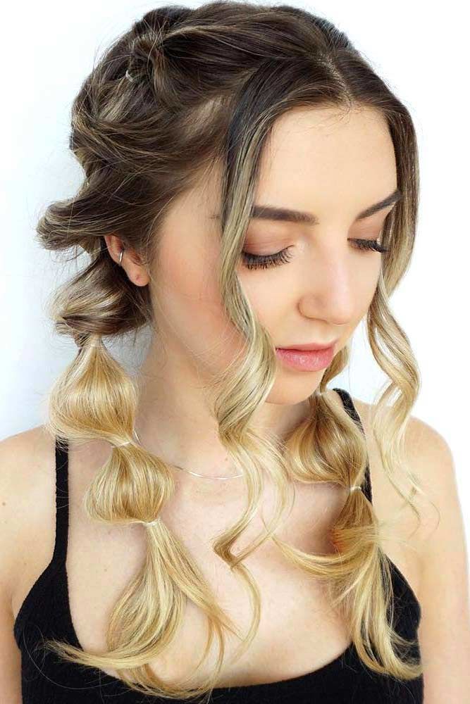 Two-Tone Cute Half up Pigtails Brown & Blonde's Code & Price