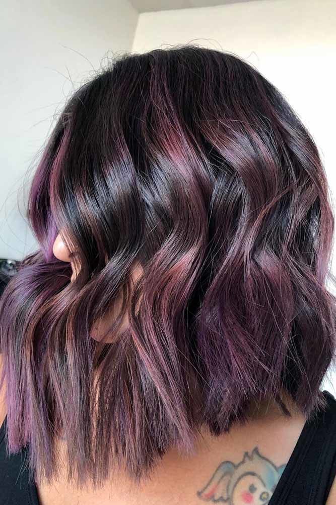 Smoky Plum Highlights #plumhaircolor #plumhair