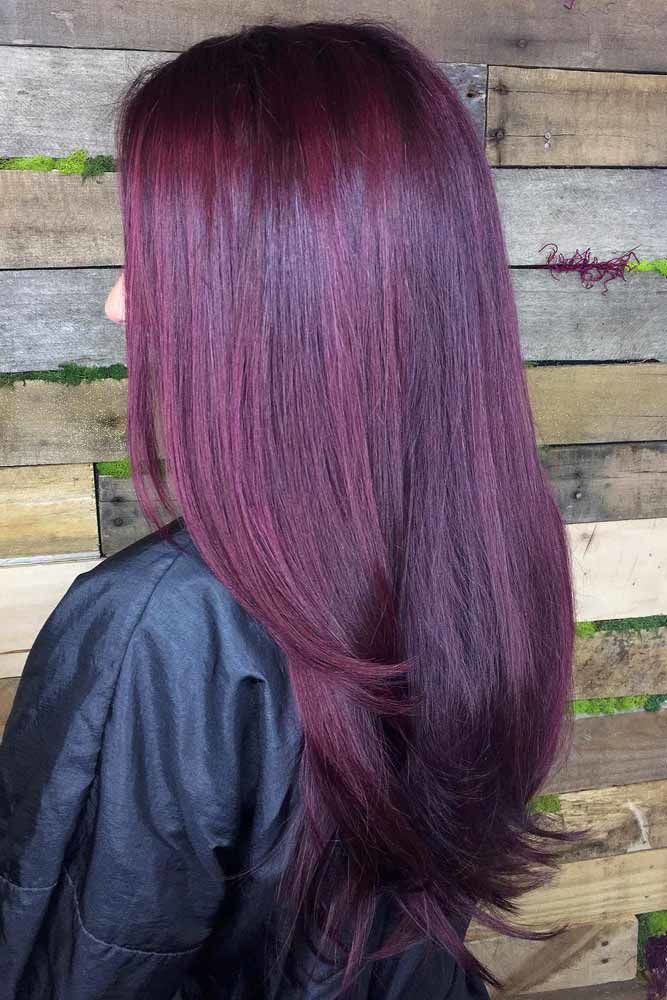 Plum Wine Hair Color #plumhaircolor #plumhair