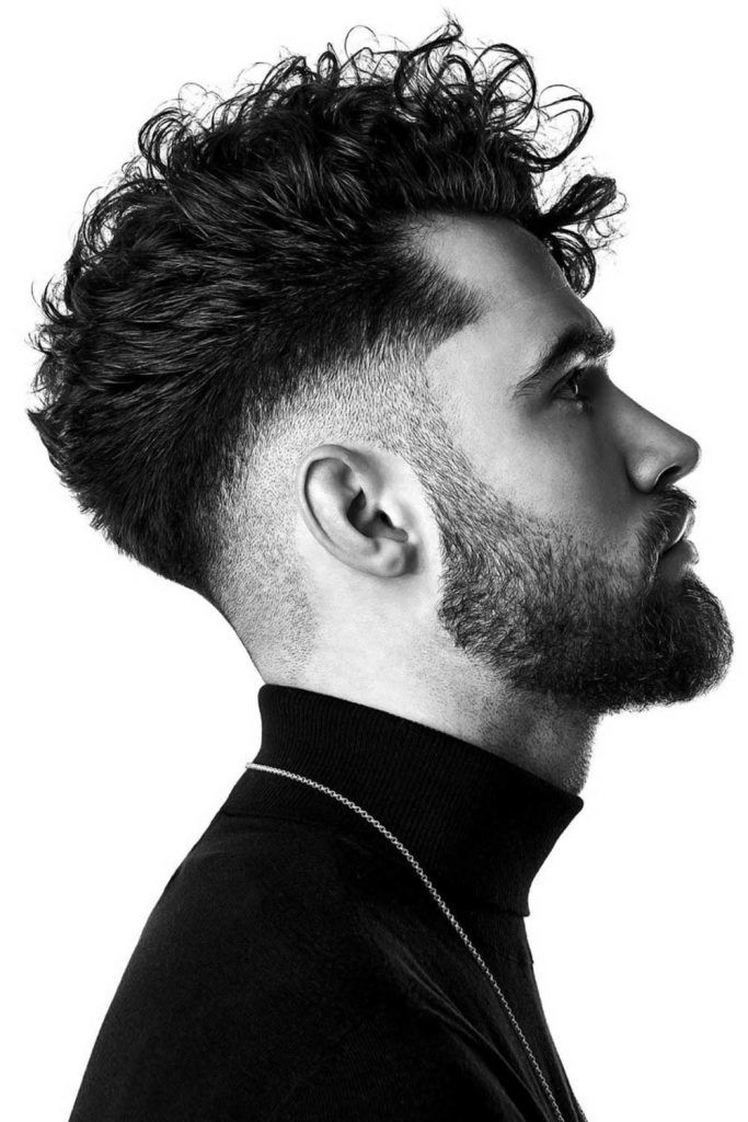 Curly Messy Top With Tapered Sides #shortsideslongtop #mensshortsideslongtop