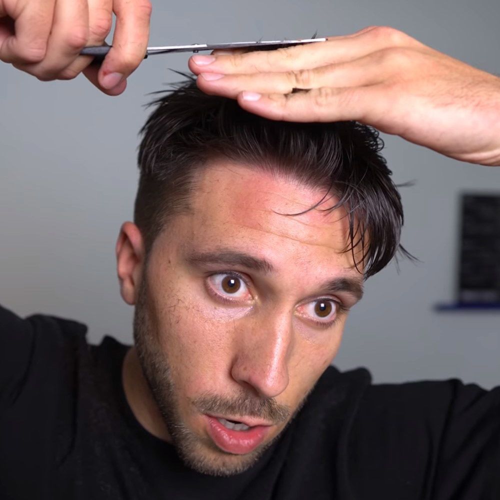 Trim Your Bangs #howtocutmen #menshaircuts #howtocutyourselfmen