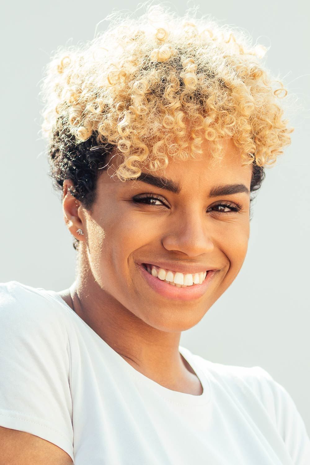 Long Pixie For Curly Natural Hair With Blonde Ombre