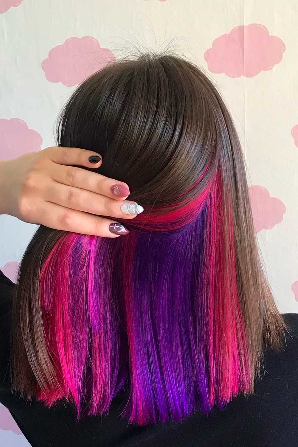 Purple Peekaboo For Brown Hair