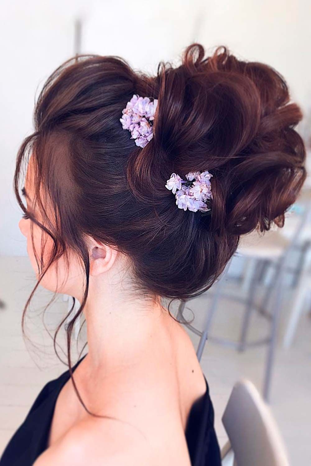 Updo Hairstyles with Flowers For Long Hair