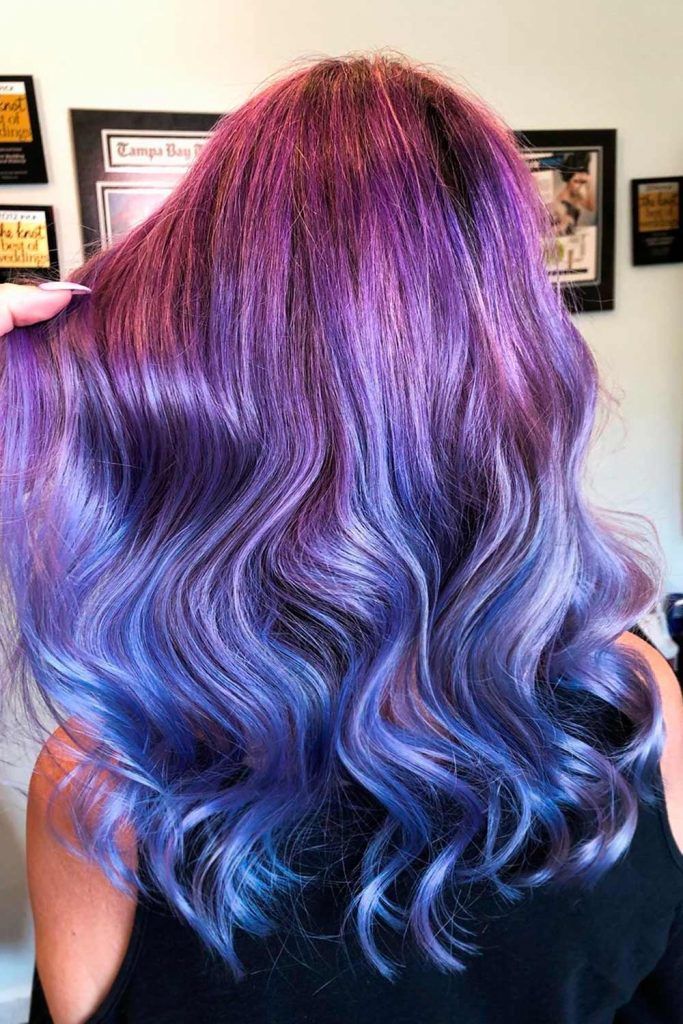 Purple With Ashy Blue Ends