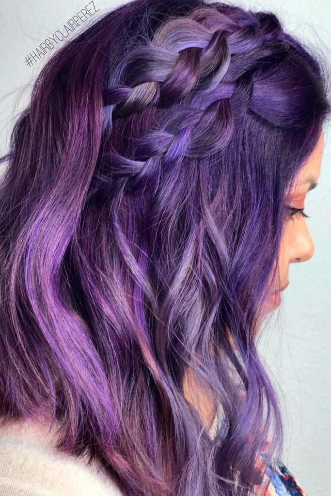 Purple And Blue Highlights For Black Hair