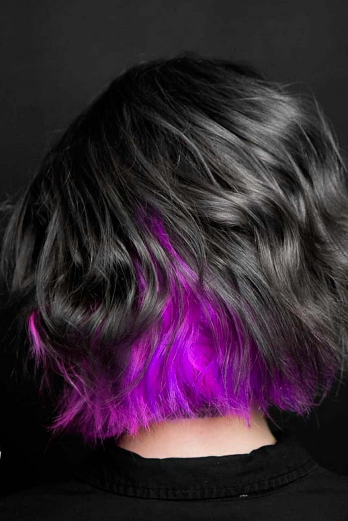 Black To Purple Bob Cut
