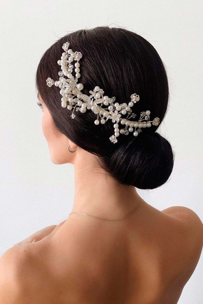 Wedding Updo With Pearls